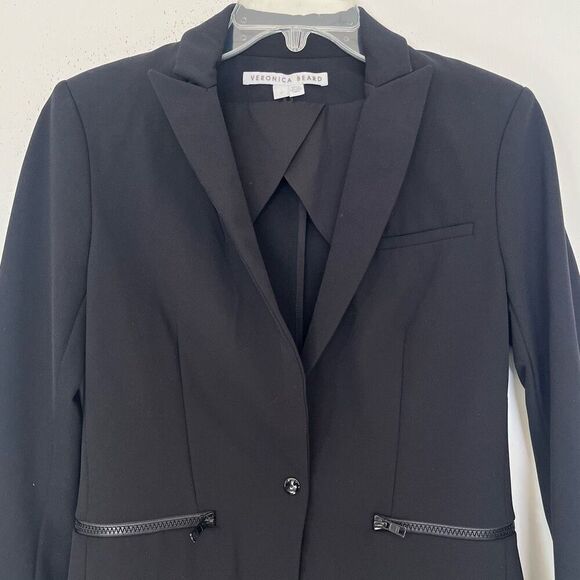 Veronica Beard Iconic Scuba Dickey Jacket 0 Extra Small Black CORE-BSS1078 $645 - Picture 3 of 11